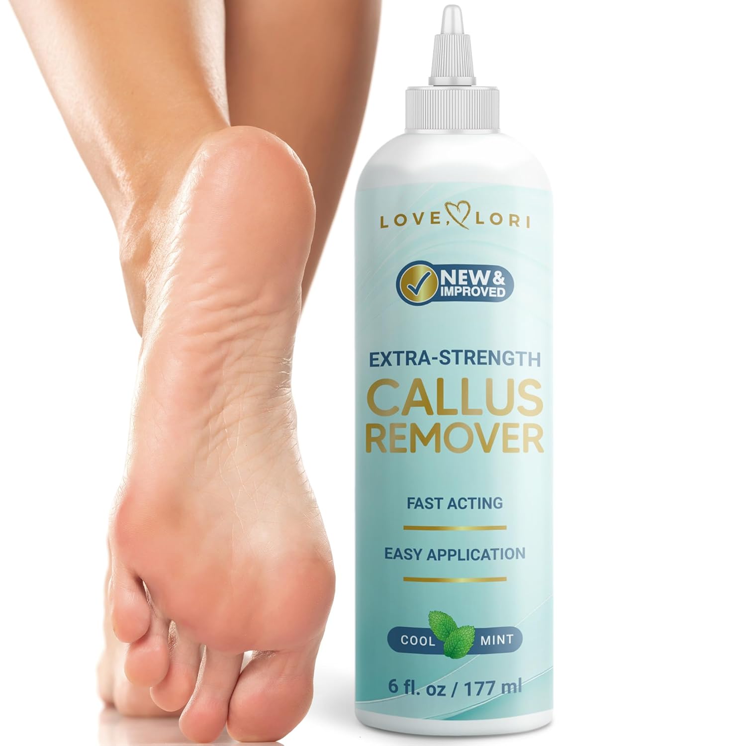 Love Lori Foot Callus Remover Gel Extra Strength Pedicure Tool for Feet 6oz | Quickly, easily, softens and removes dead, hard skin on heels & feet; salon-quality pedicure results at home